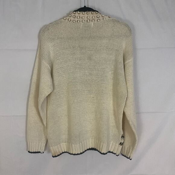 Vintage 80s Beldoch Popper Floral Heart Embroidered Sweater Romantic Grandmacore - Picture 3 of 8